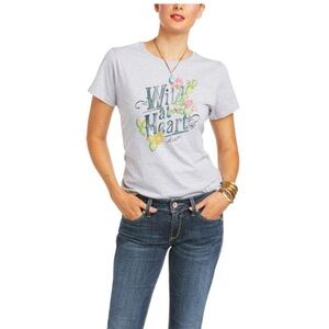 Ariat Ladies Wild at Heart Tee - Grey XL EUC
